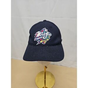 Logo Athletics Vtg 1999 Mlb World Series Logo 7 Black Wool Blend Snapback Hat